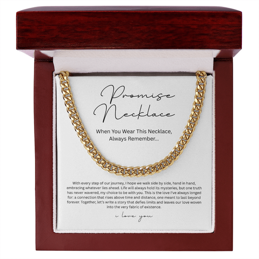 Promise Necklace ( With Every Step Of Our Journey) Cuban Link Chain