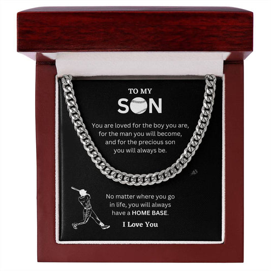 To My Son ( You Are loved For The Boy You Are) Cuban Link Chain