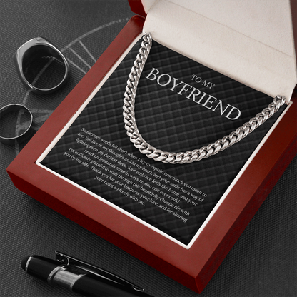 To My Boyfriend (Sometimes Words Fall Short) Cuban Link Chain