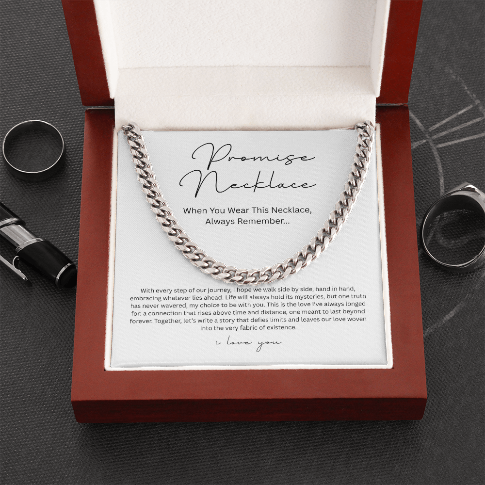 Promise Necklace ( With Every Step Of Our Journey) Cuban Link Chain