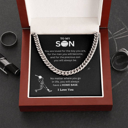 To My Son ( You Are loved  For The Boy You Are) Cuban Link Chain
