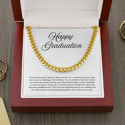 Happy Graduation (From The First Day of School) Cuban Link Chain