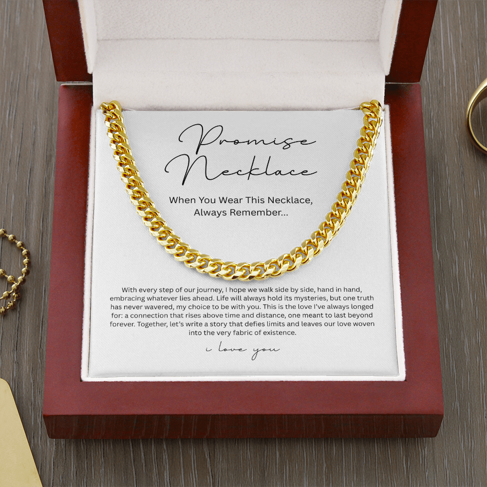 Promise Necklace ( With Every Step Of Our Journey) Cuban Link Chain