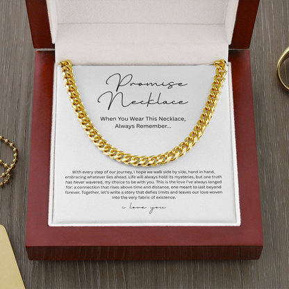 Promise Necklace ( With Every Step Of Our Journey) Cuban Link Chain