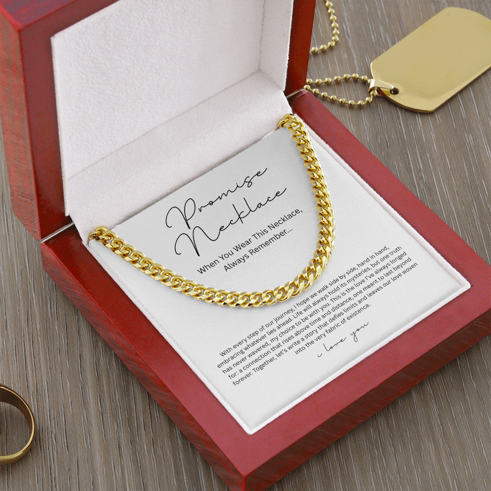 Promise Necklace ( With Every Step Of Our Journey) Cuban Link Chain