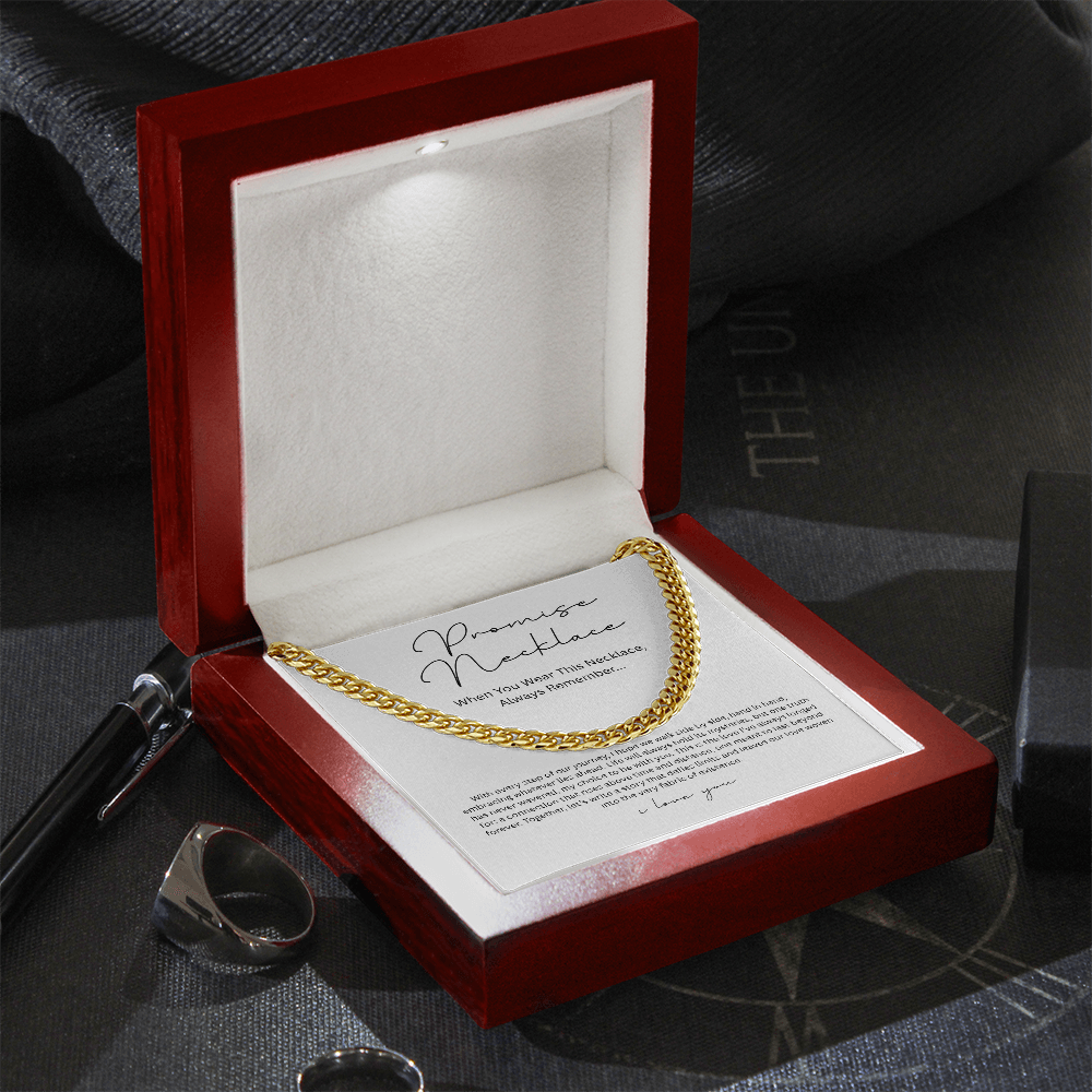 Promise Necklace ( With Every Step Of Our Journey) Cuban Link Chain