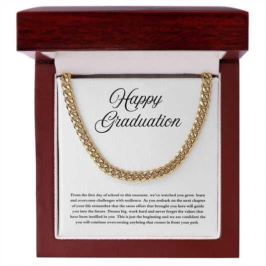 Happy Graduation (From The First Day of School) Cuban Link Chain