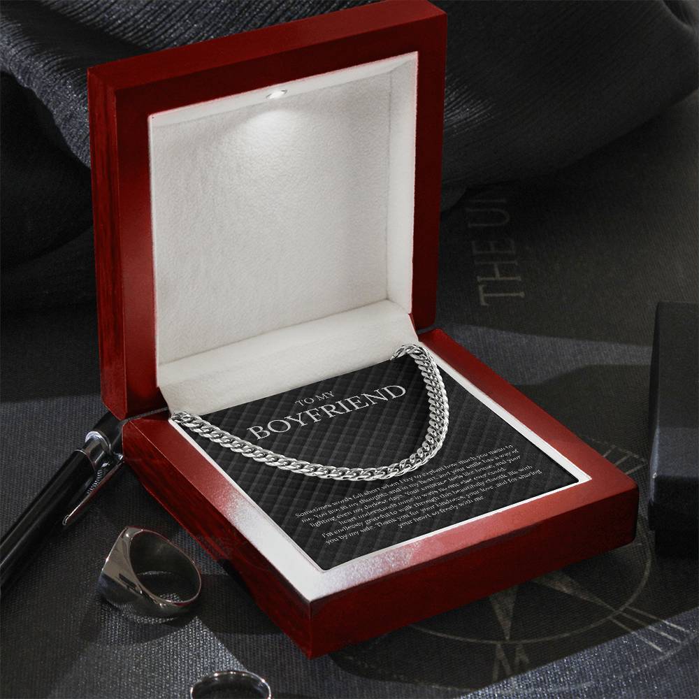 To My Boyfriend (Sometimes Words Fall Short) Cuban Link Chain