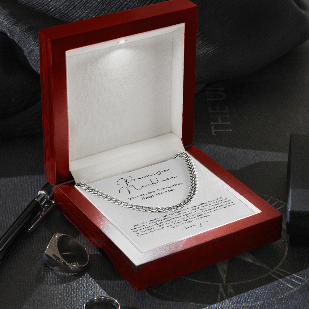 Promise Necklace ( With Every Step Of Our Journey) Cuban Link Chain