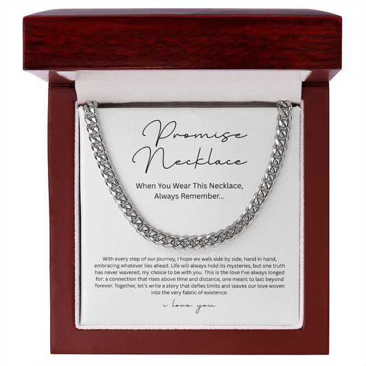 Promise Necklace ( With Every Step Of Our Journey) Cuban Link Chain