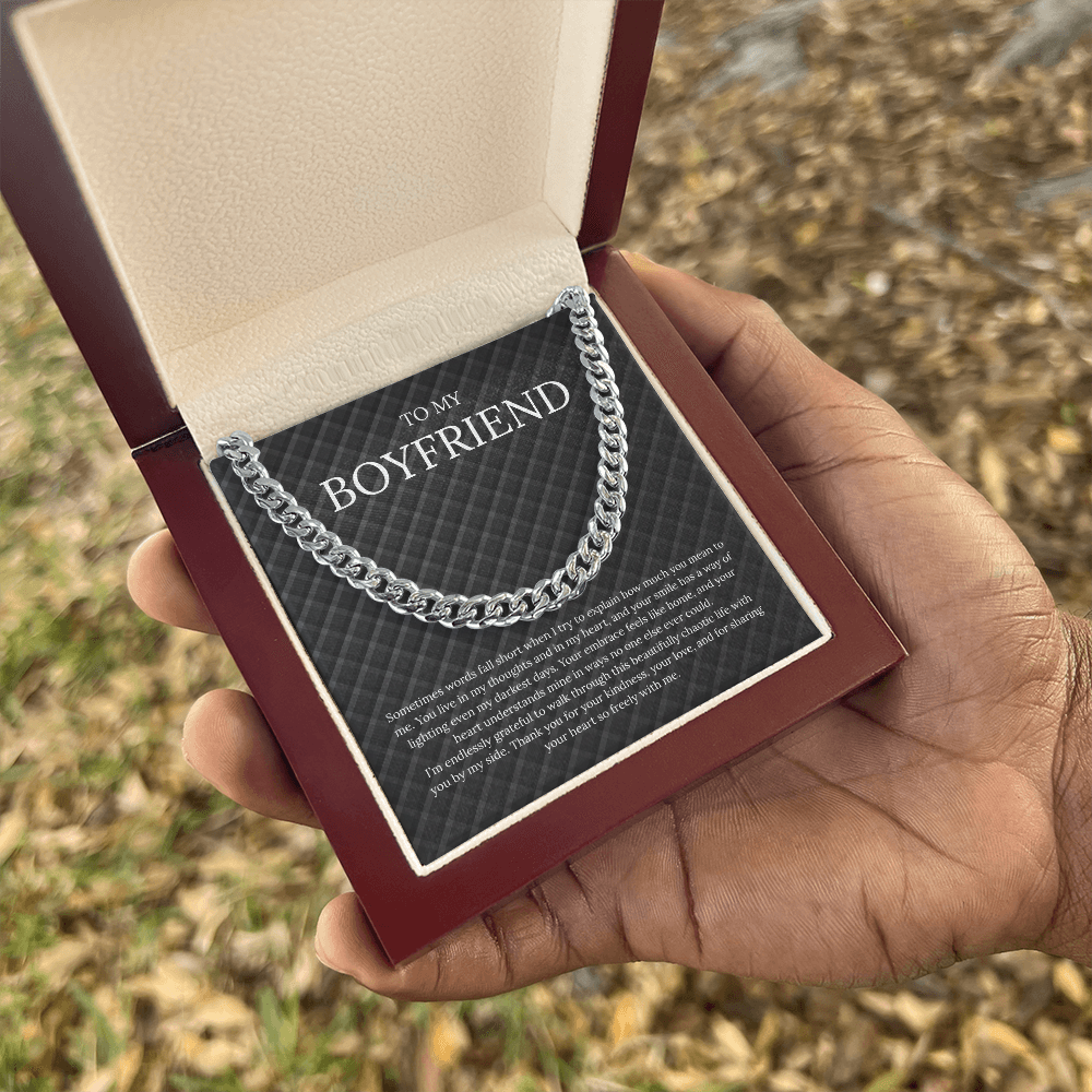 To My Boyfriend (Sometimes Words Fall Short) Cuban Link Chain