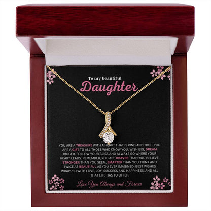 To My Beautiful Daughter (You Are A Treasure) Alluring Beauty Necklace
