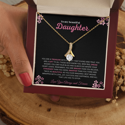 To My Beautiful Daughter (You Are A Treasure) Alluring Beauty Necklace