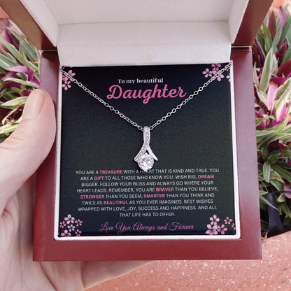 To My Beautiful Daughter (You Are A Treasure) Alluring Beauty Necklace