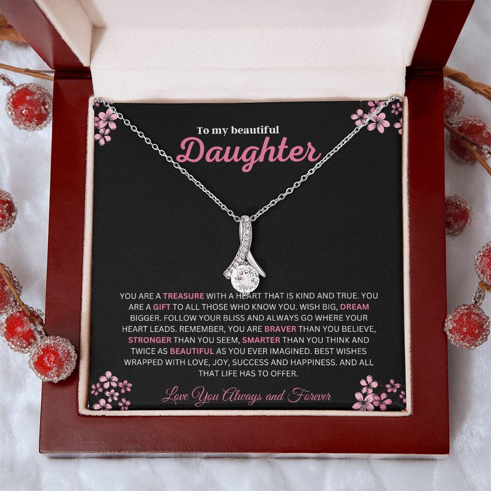 To My Beautiful Daughter (You Are A Treasure) Alluring Beauty Necklace