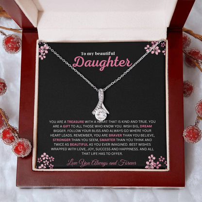 To My Beautiful Daughter (You Are A Treasure) Alluring Beauty Necklace