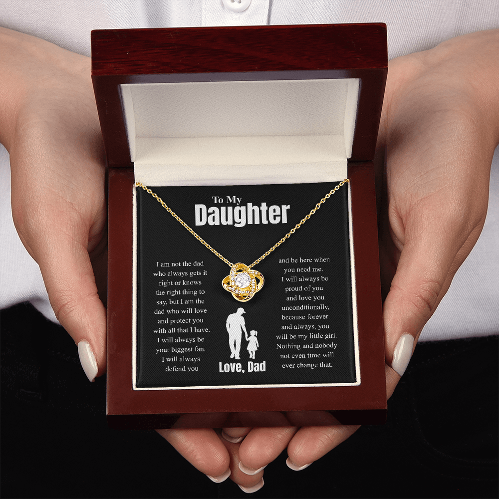 To My Daughter Love, Dad ( I Am Not The Dad Who Always Gets It Right) Love Knot Necklace