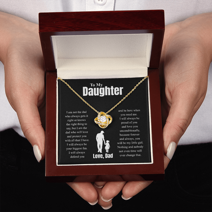 To My Daughter Love, Dad ( I Am Not The Dad Who Always Gets It Right) Love Knot Necklace