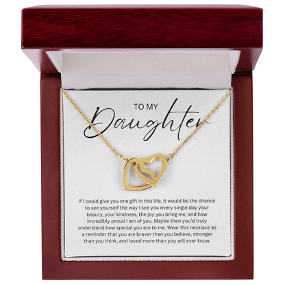 To My Daughter (If I Could Give You One Gift) Interlocking Hearts Necklace