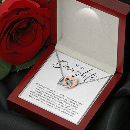 To My Daughter (If I Could Give You One Gift) Interlocking Hearts Necklace
